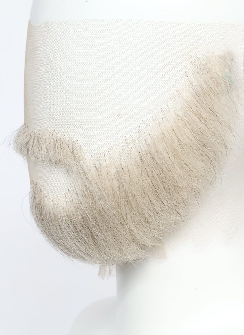 Handmade HD Lace Realistic Blonde Mixed Brown Long Stubble and Moustache Facial Hair Set MB053