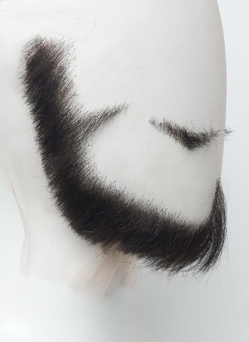 One Piece Dracule Mihawk Handmade HD Lace Realistic Black Beard and Moustache Facial Hair Set MB054