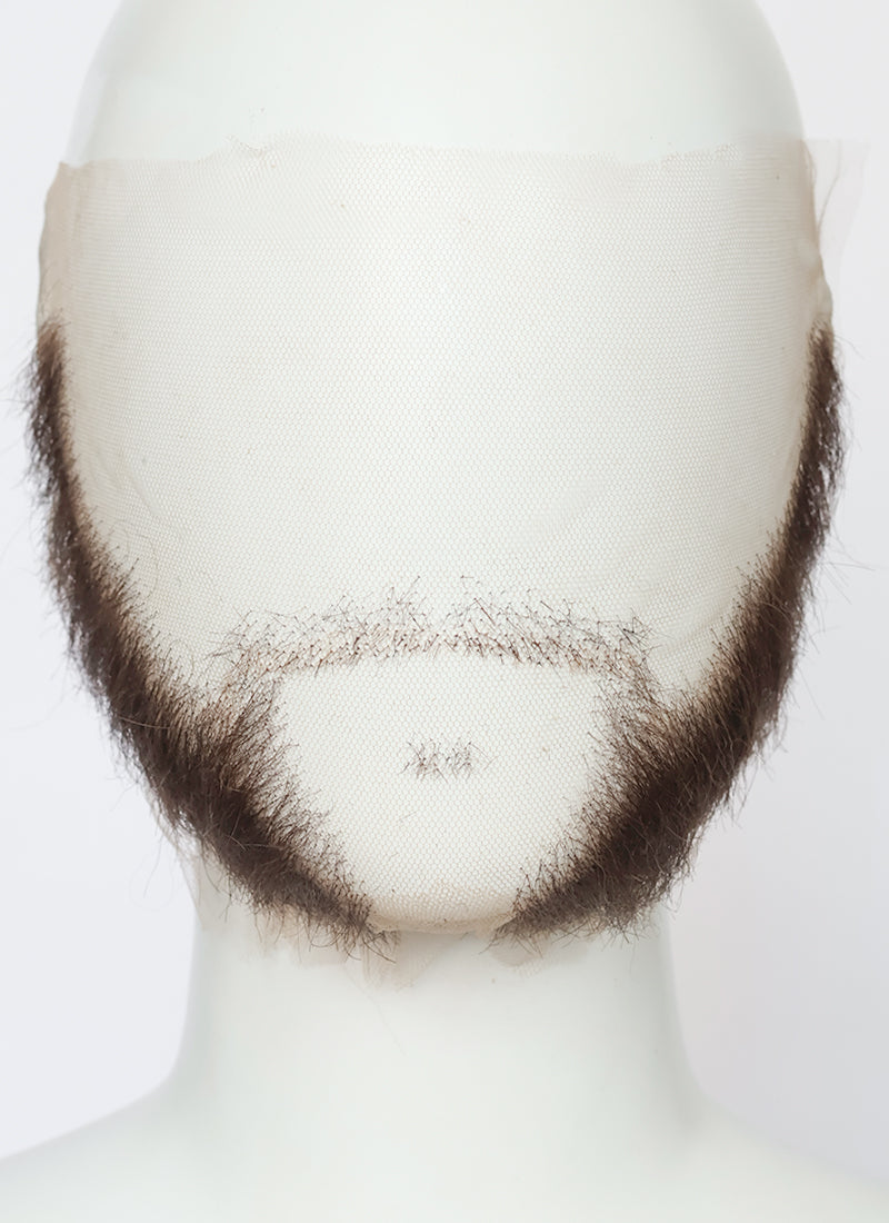 Wolverine Handmade HD Lace Realistic Dark Brown Beard and Moustache Facial Hair Set MB061