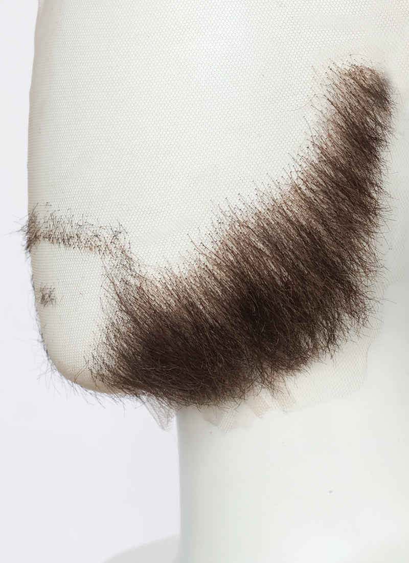 Wolverine Handmade HD Lace Realistic Dark Brown Beard and Moustache Facial Hair Set MB061