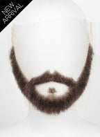 Handmade HD Lace Realistic Brown Beard and Moustache Facial Hair Set MB069