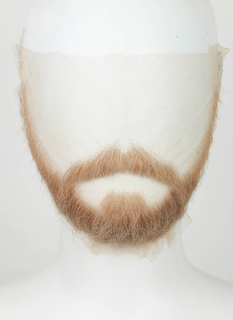Handmade HD Lace Realistic Light Brown Full Beard and Moustache Facial Hair Set MB070