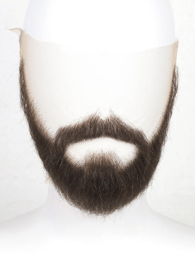 Alan Wake Handmade HD Lace Realistic Dark Brown Long Stubble Beard and Moustache Facial Hair Set MB071