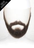 Alan Wake Handmade HD Lace Realistic Dark Brown Long Stubble Beard and Moustache Facial Hair Set MB071