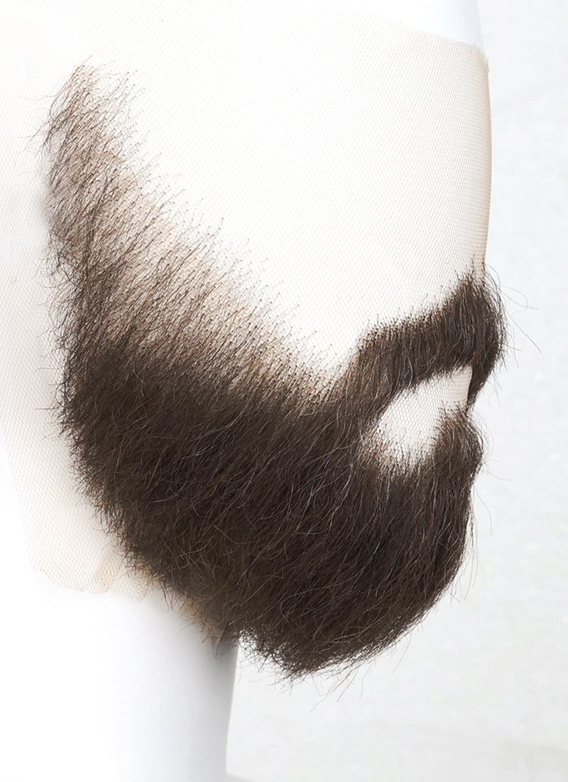 Alan Wake Handmade HD Lace Realistic Dark Brown Long Stubble Beard and Moustache Facial Hair Set MB071