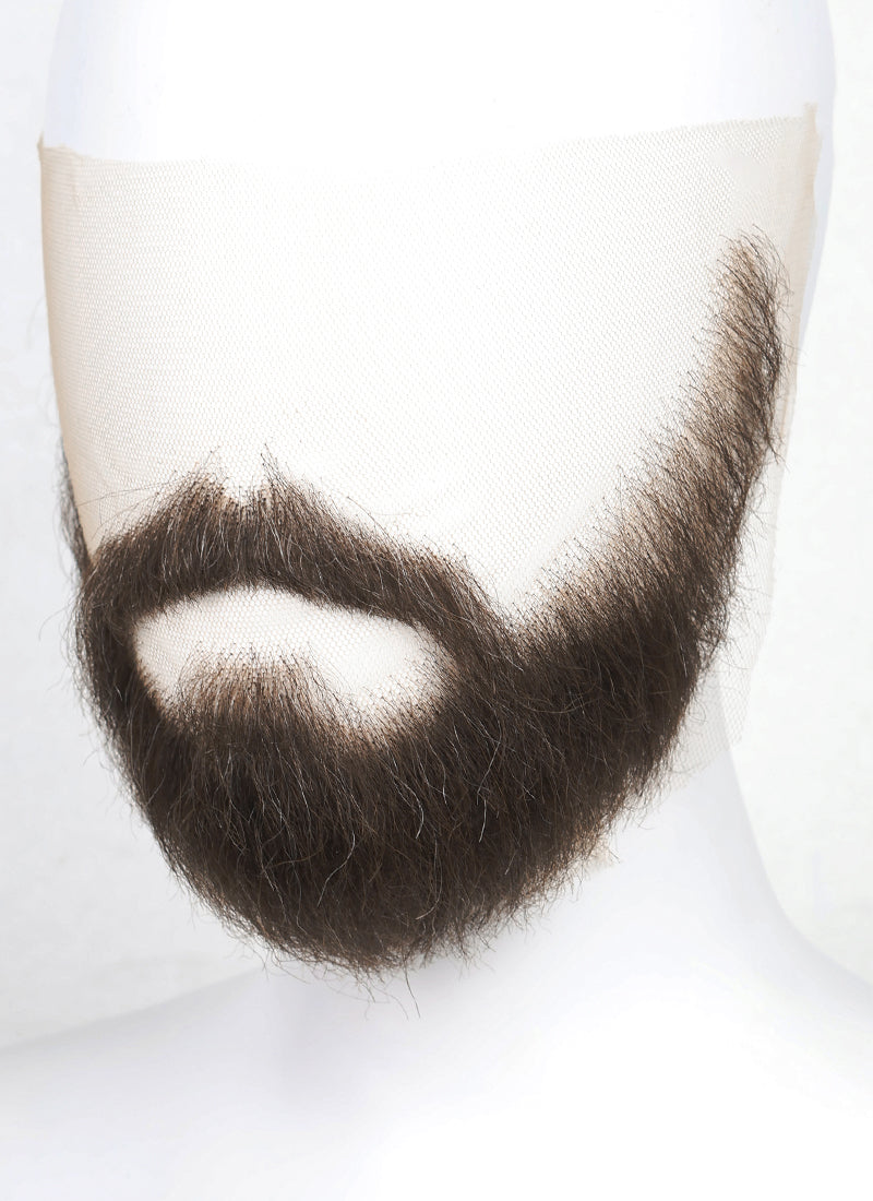 Alan Wake Handmade HD Lace Realistic Dark Brown Long Stubble Beard and Moustache Facial Hair Set MB071