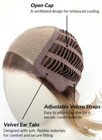 Mixed Blonde With Dark Roots Straight Mono Top Bob Lace Wig MN002