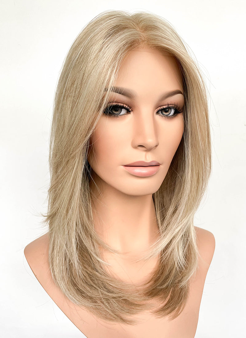 Mixed Blonde Straight Mono Top Bob Lace Wig MN006