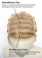 Mixed Blonde Straight Mono Top Bob Lace Wig MN006