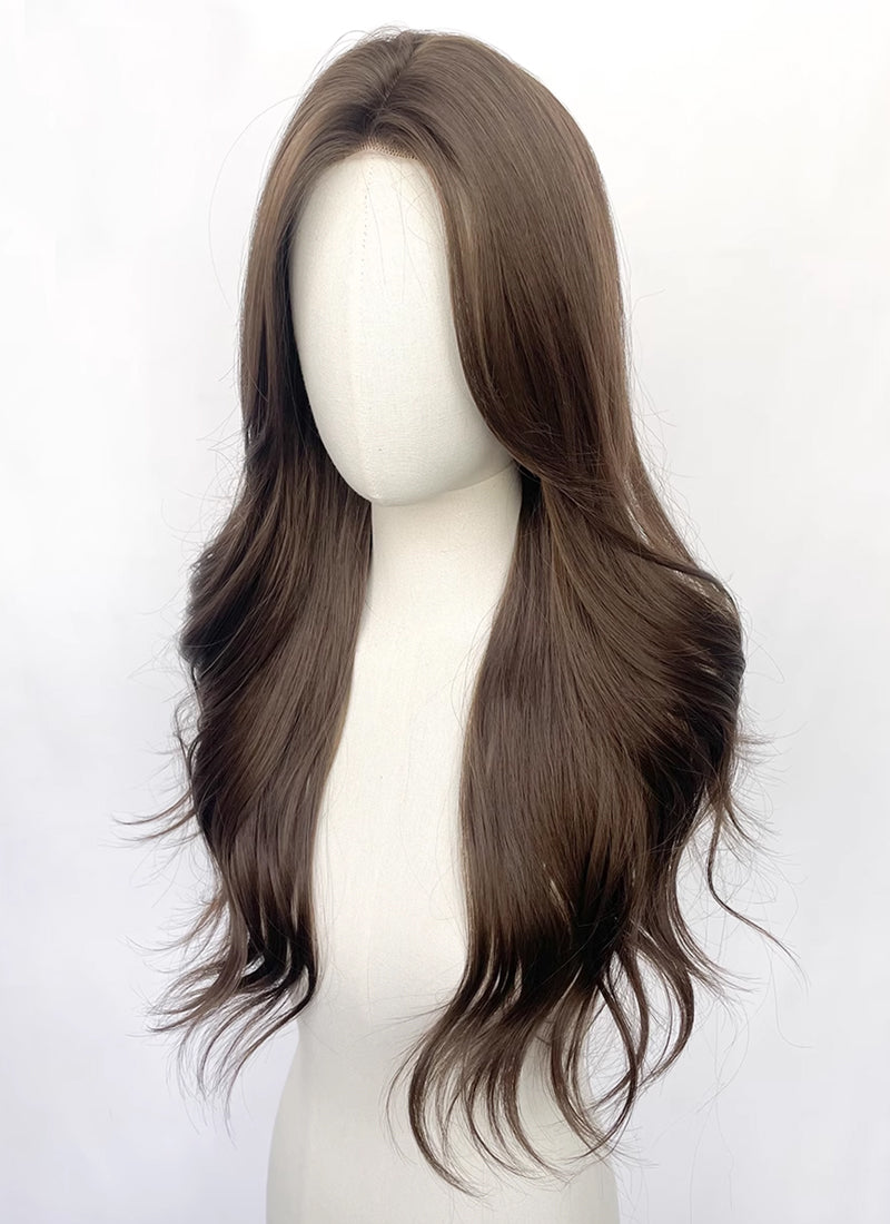 Ash Brown Wavy Synthetic Hair Wig NL070C