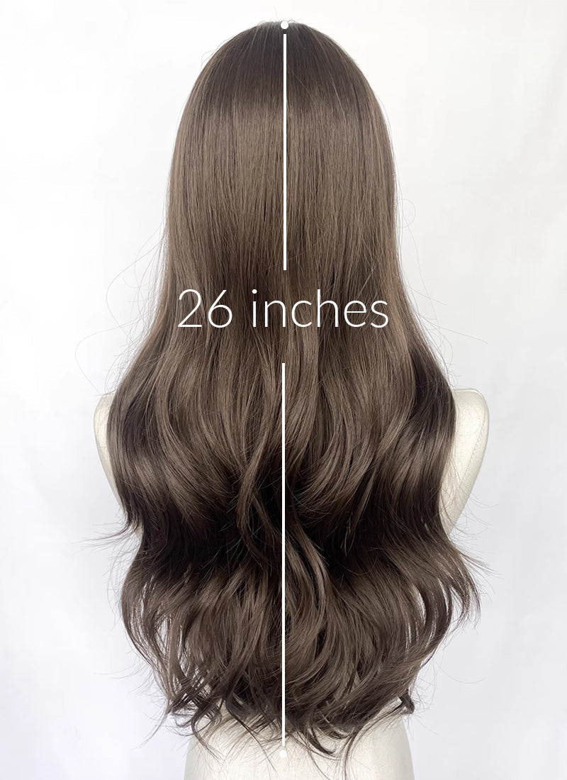 Ash Brown Wavy Synthetic Hair Wig NL070C
