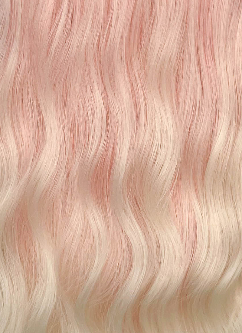 Pink Mixed Blonde Wavy Synthetic Hair Wig NLCS034