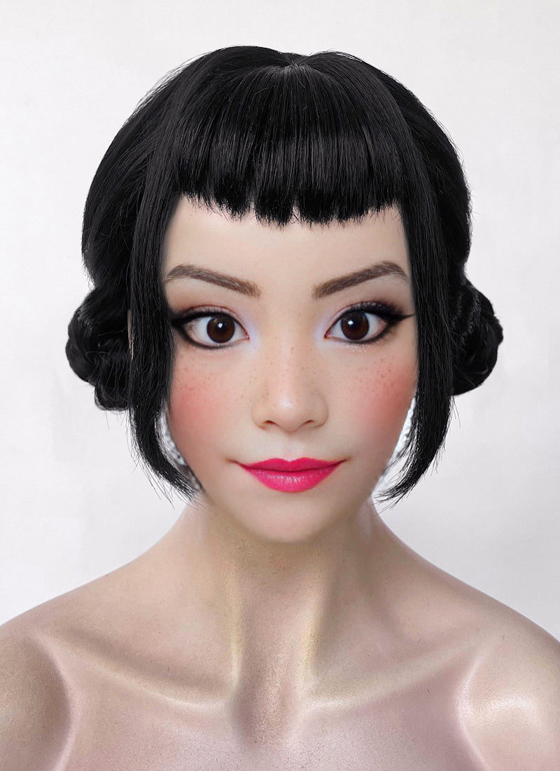 KPop Demon Hunters Zoey Jet Black Braided Synthetic Hair Wig NS2002