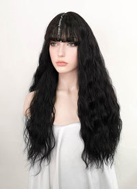 Black Wavy Synthetic Wig NS347