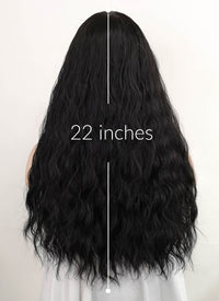 Black Wavy Synthetic Wig NS347