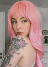 Pastel Pink Wavy Synthetic Hair Wig NS409