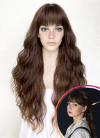 Two Tone Brown Wavy Synthetic Hair Wig NS422