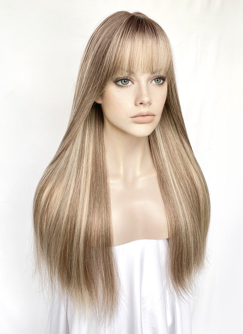 Disney Hannah Montana Brown With Blonde Highlights Straight Synthetic Hair Wig NS525