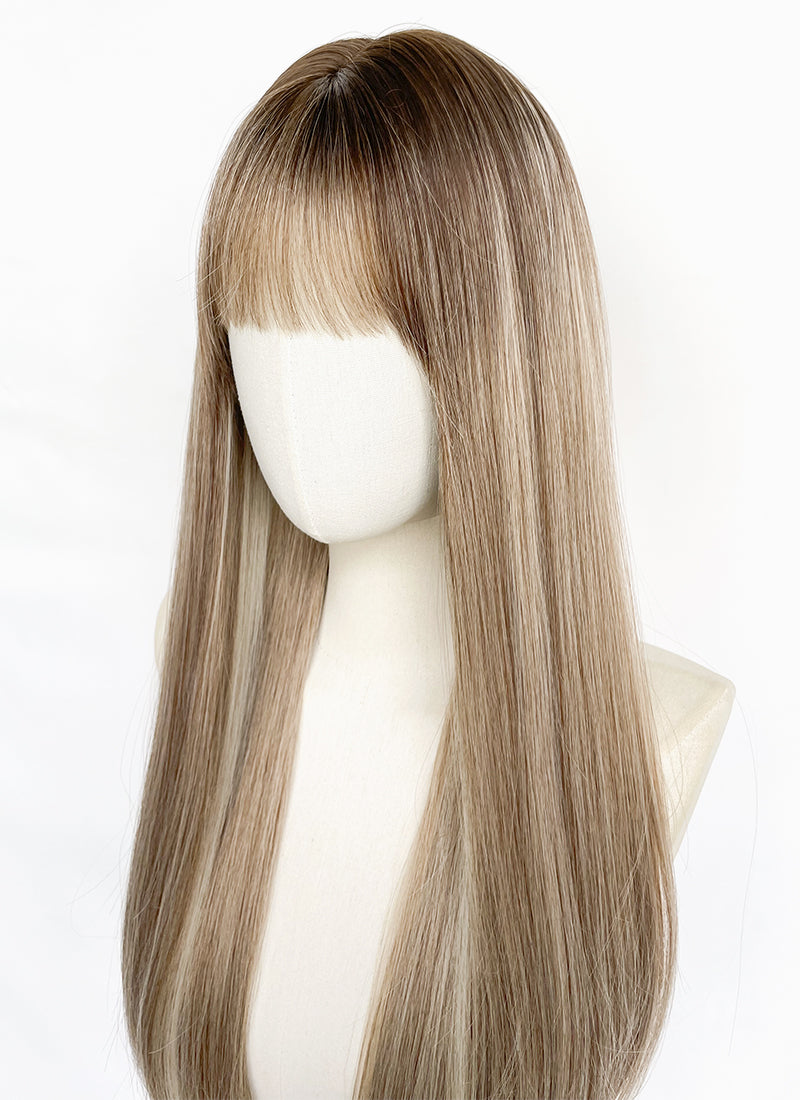 Disney Hannah Montana Brown With Blonde Highlights Straight Synthetic Hair Wig NS525