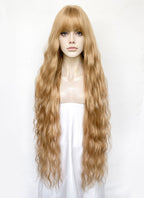 Golden Blonde Wavy Synthetic Hair Wig NS584