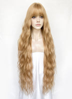 Golden Blonde Wavy Synthetic Hair Wig NS584
