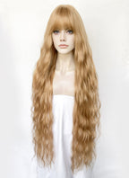 Golden Blonde Wavy Synthetic Hair Wig NS584