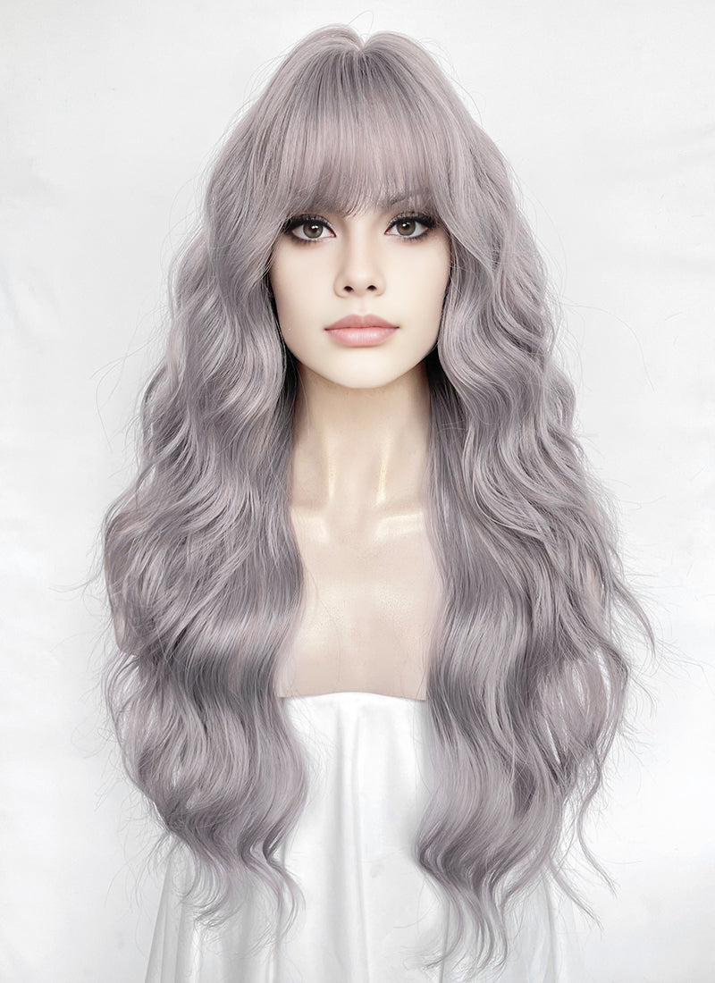 Silver Lilac Wavy Synthetic Hair Wig NS611