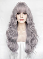 Silver Lilac Wavy Synthetic Hair Wig NS611
