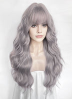 Silver Lilac Wavy Synthetic Hair Wig NS611