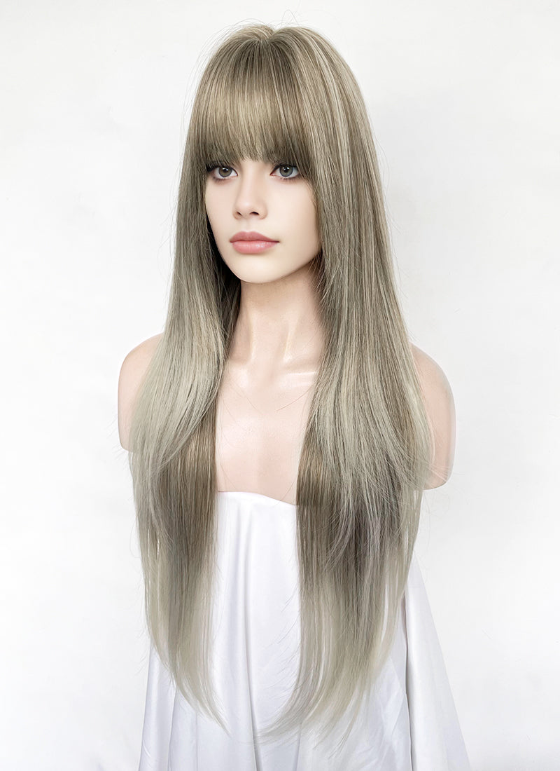 Blonde Ombre Straight Synthetic Hair Wig NS612
