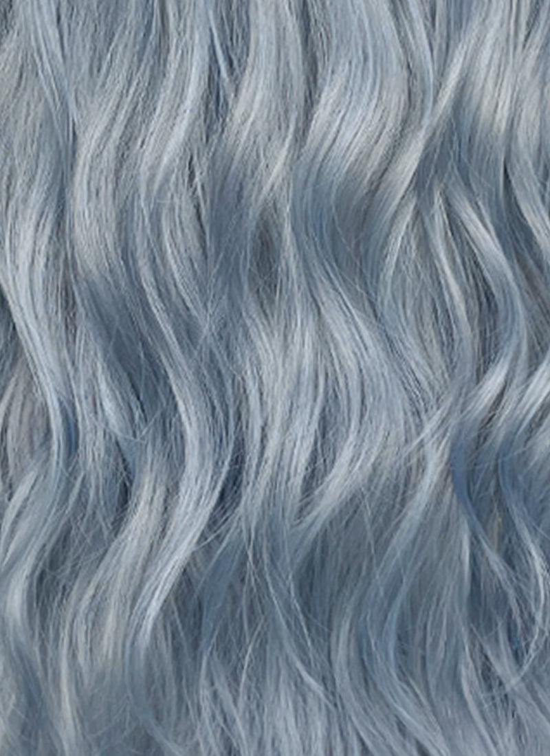 Pastel Blue Wavy Synthetic Hair Wig NS613