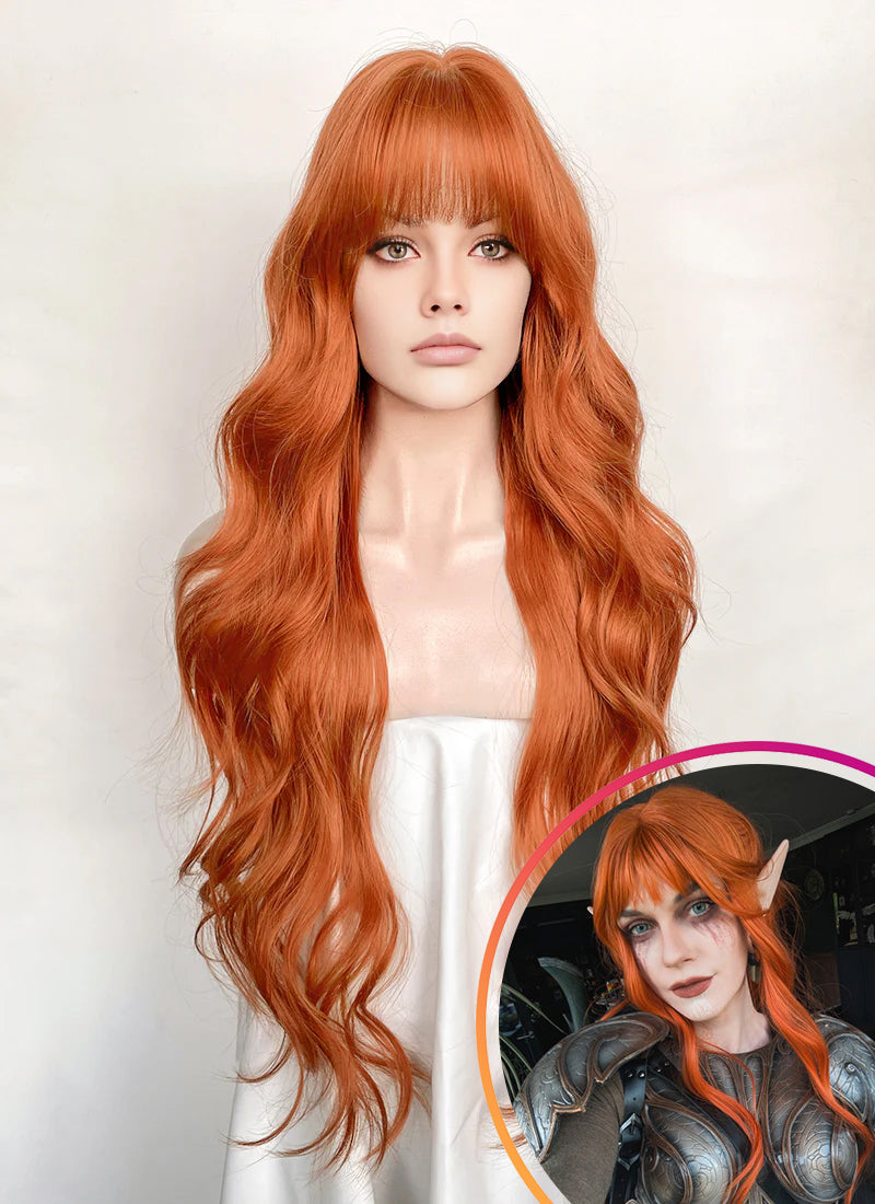 Ginger Wavy Synthetic Hair Wig NS614