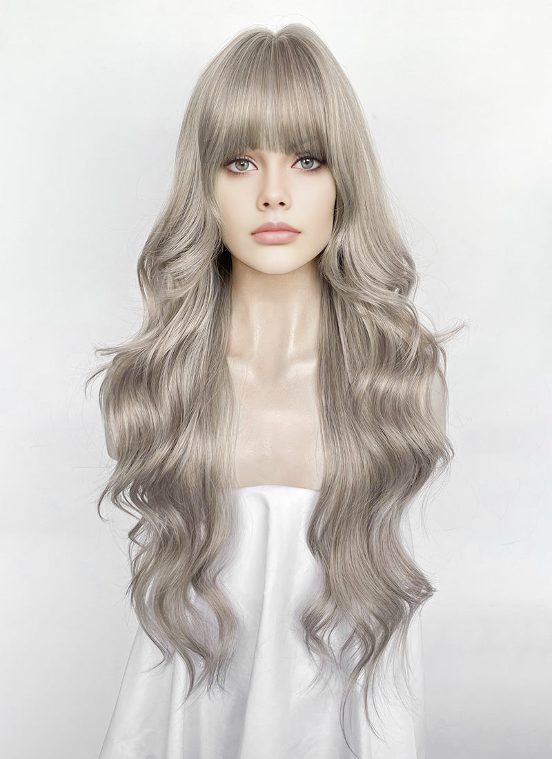 Ash Blonde Wavy Synthetic Hair Wig NS615