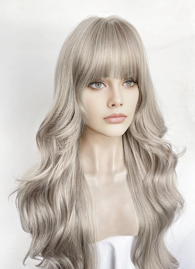 Ash Blonde Wavy Synthetic Hair Wig NS615