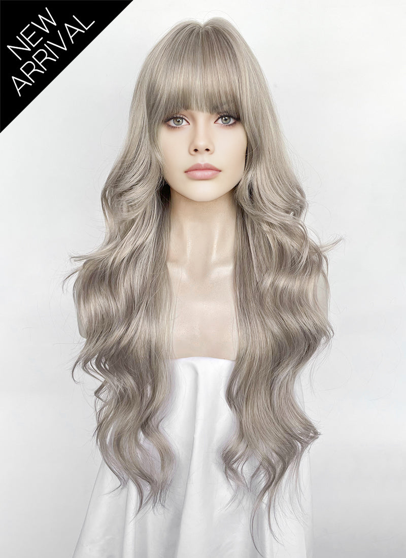 Ash Blonde Wavy Synthetic Hair Wig NS615