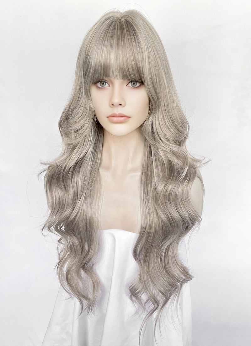 Ash Blonde Wavy Synthetic Hair Wig NS615
