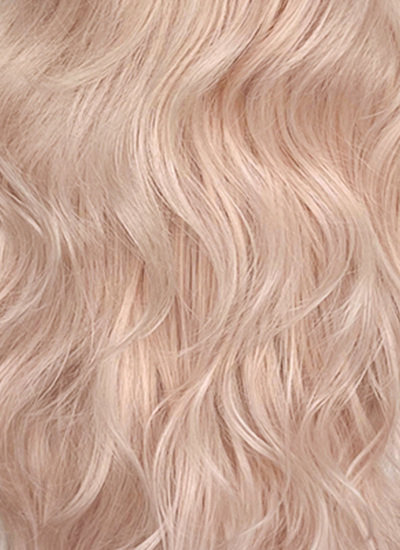 Pale Pink Wavy Synthetic Hair Wig NS616