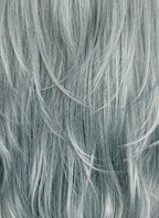 Ash Blue With Dark Roots Straight Synthetic Hair Wig NS617