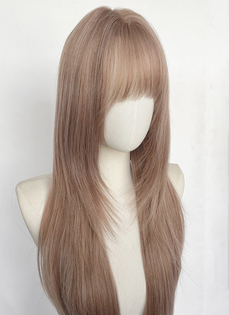 Pinkish Blonde Straight Synthetic Hair Wig NS618