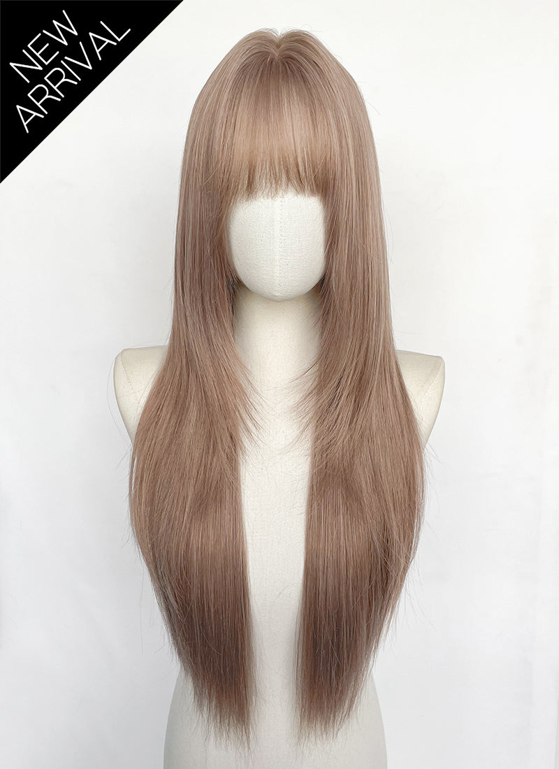 Pinkish Blonde Straight Synthetic Hair Wig NS618