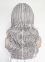 Silver Grey Wavy Synthetic Hair Wig NS619