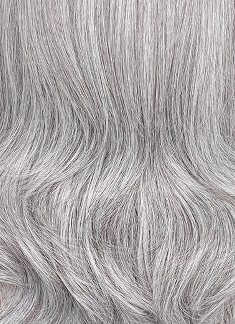 Silver Grey Wavy Synthetic Hair Wig NS619