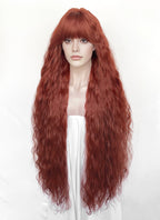 Auburn Curly Synthetic Hair Wig NS621
