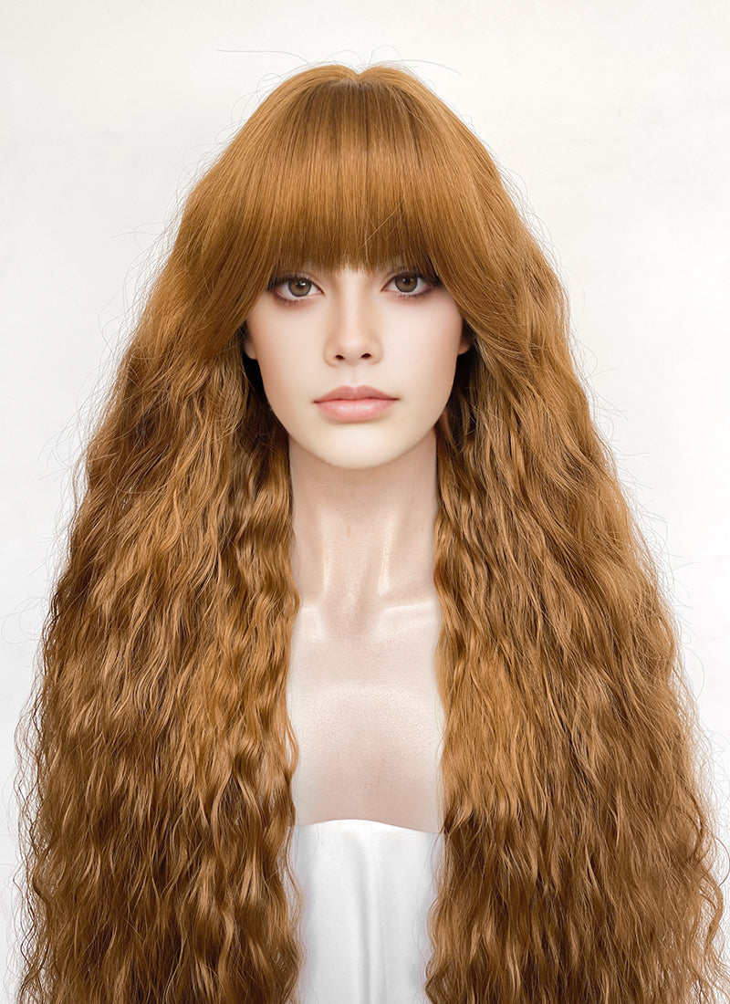 Golden Blonde Curly Synthetic Hair Wig NS622