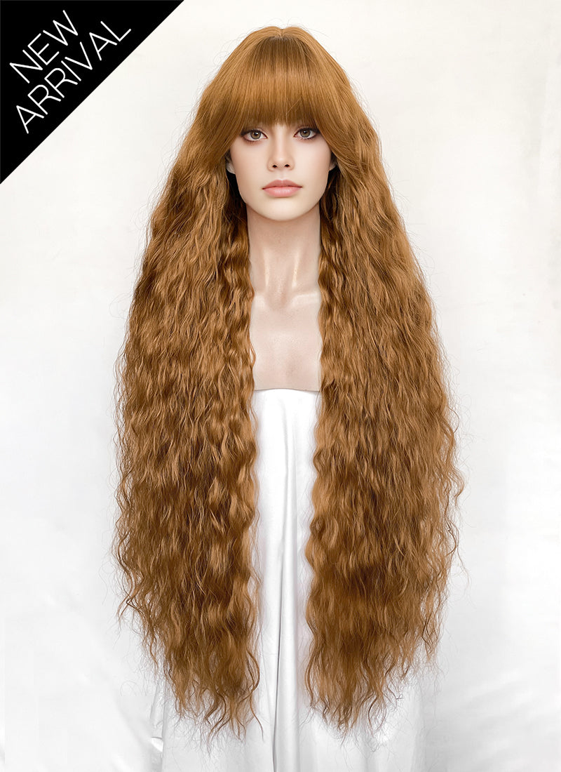 Golden Blonde Curly Synthetic Hair Wig NS622