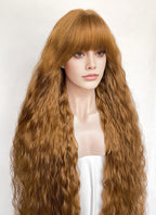 Golden Blonde Curly Synthetic Hair Wig NS622