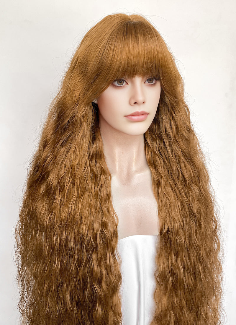 Golden Blonde Curly Synthetic Hair Wig NS622