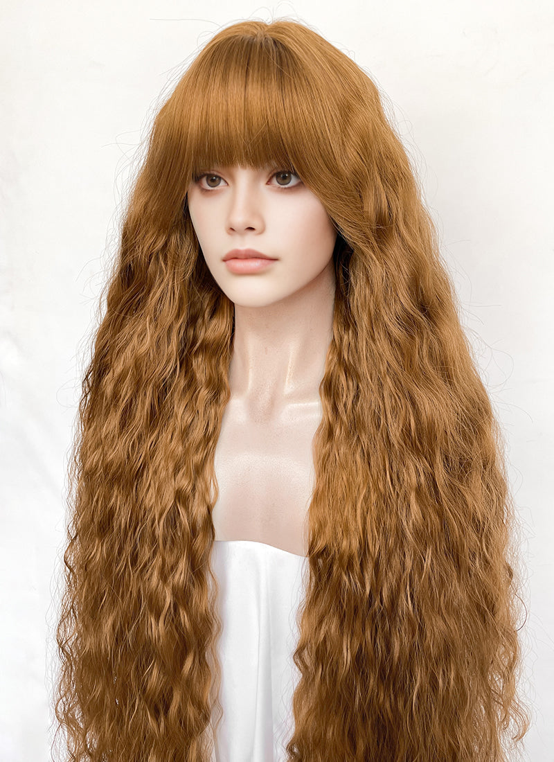 Golden Blonde Curly Synthetic Hair Wig NS622