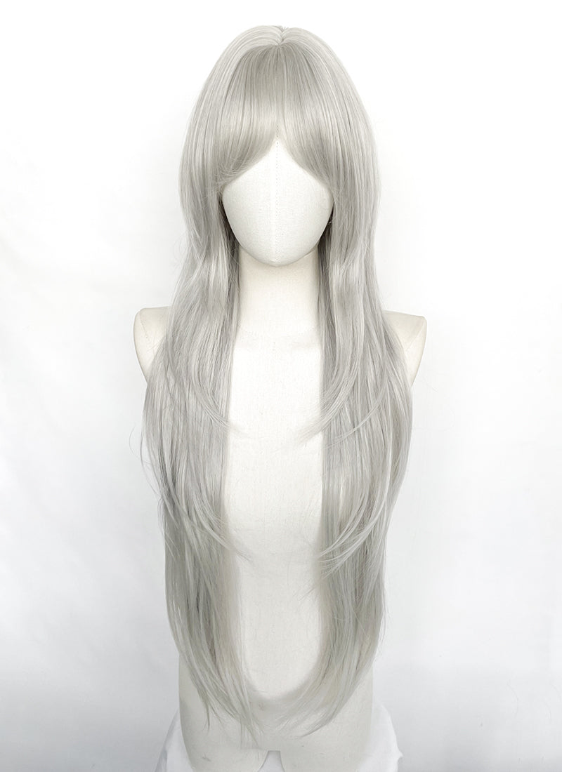 Silver Grey Straight Synthetic Hair Wig NS624