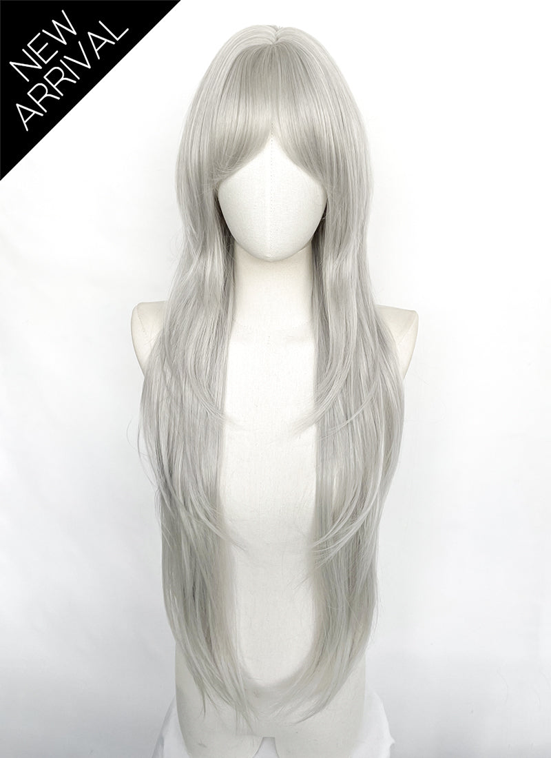 Silver Grey Straight Synthetic Hair Wig NS624